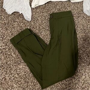 Green High-Waisted Trousers